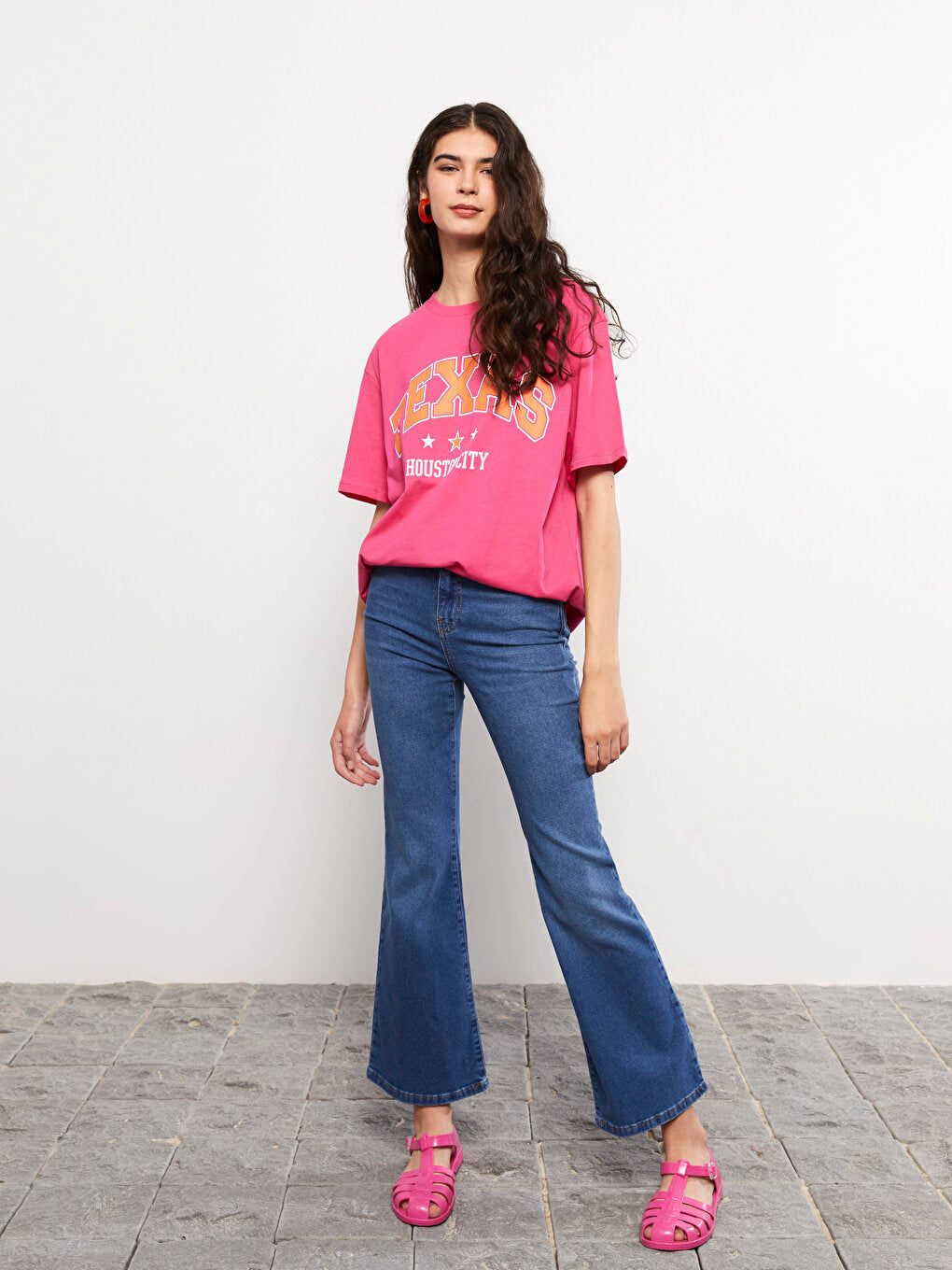 Flare Straight Pocket Detailed Women's Jean Trousers