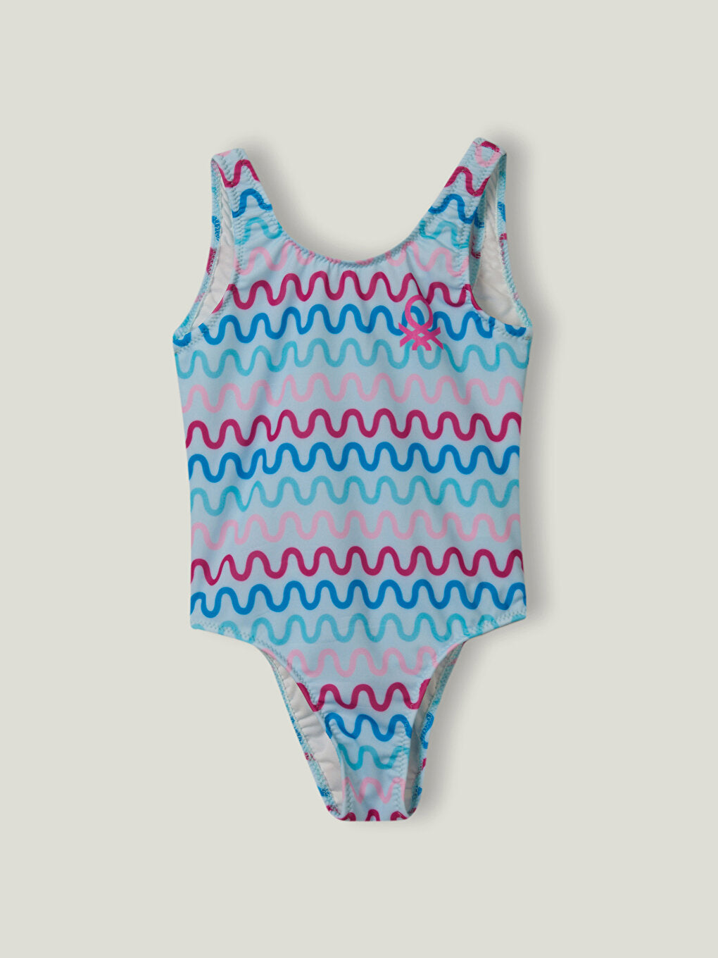 Printed Girls' Swimsuit Made of Flexible Fabric