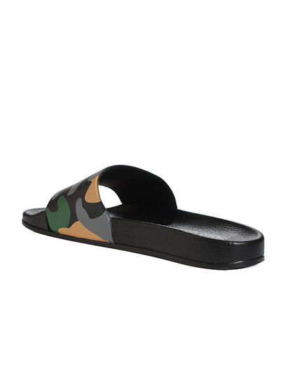 Camouflage Printed Single Striped Men's Slippers