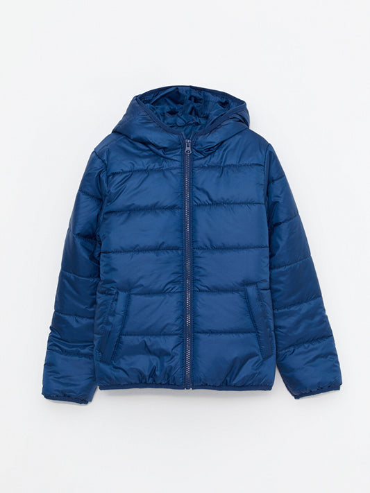 Hooded Basic Boy's Puffer Coat