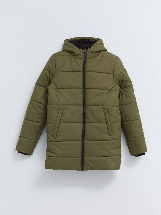 Hooded Basic Boy's Puffer Coat