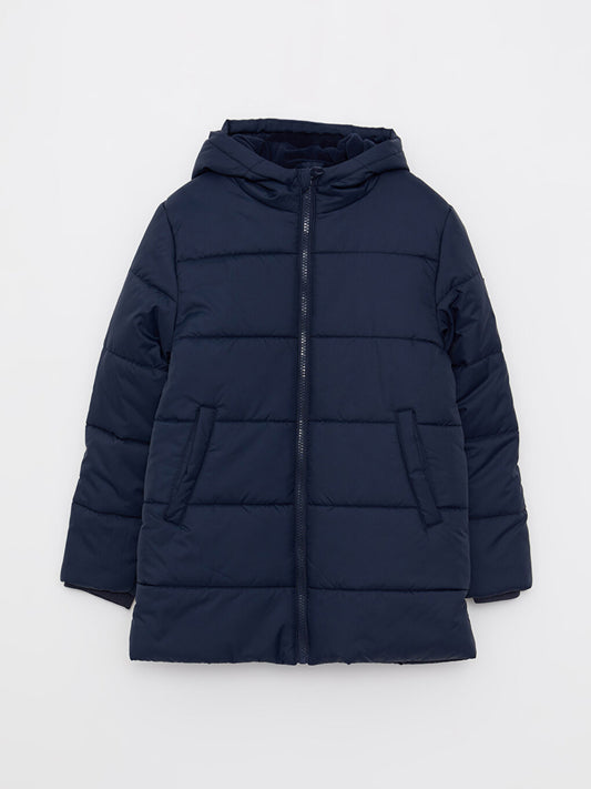 Hooded Basic Boy's Puffer Coat