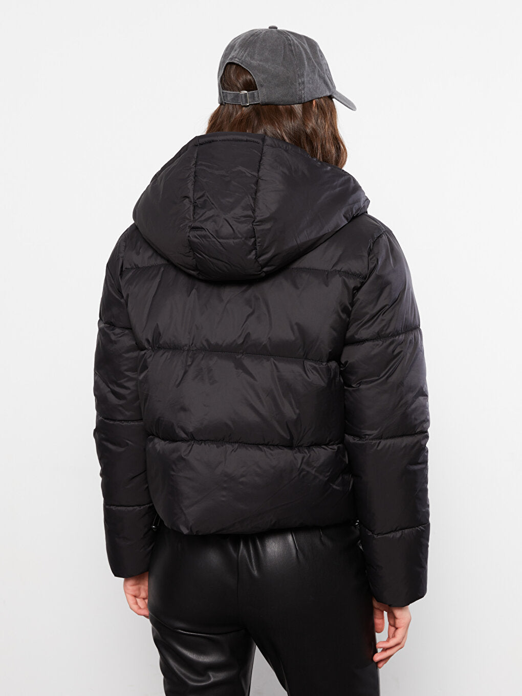 Women's Hooded Plain Puffer Coat