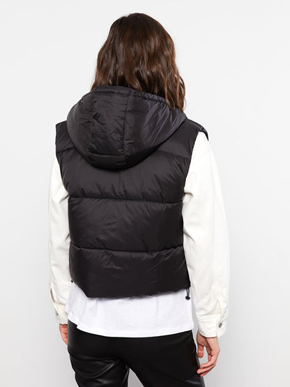 Women's Hooded Plain Puffer Vest