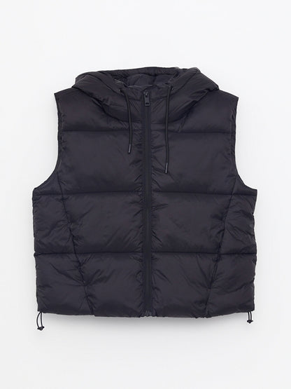 Women's Hooded Plain Puffer Vest