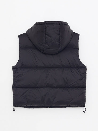 Women's Hooded Plain Puffer Vest