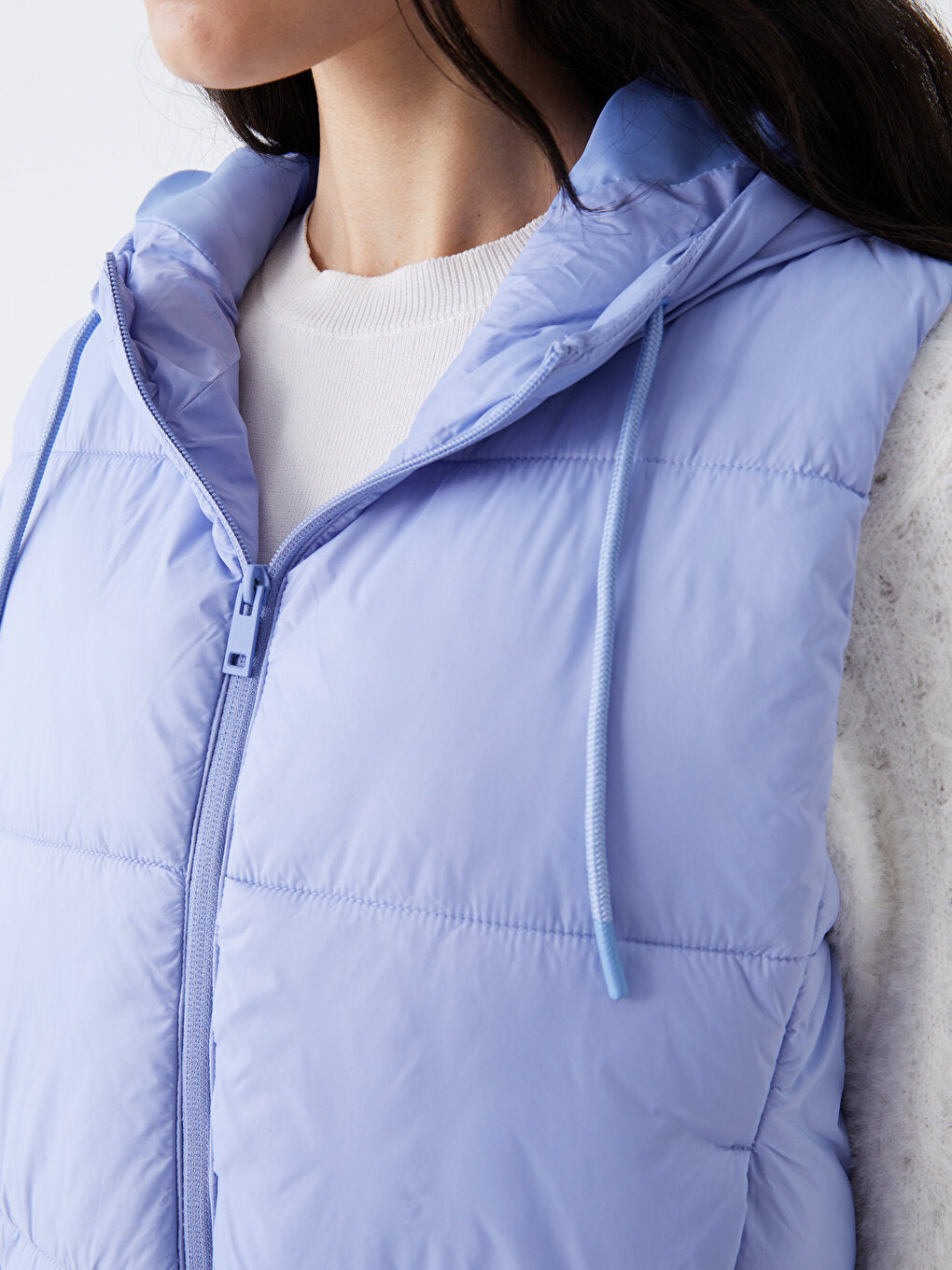 Women's Hooded Plain Puffer Vest