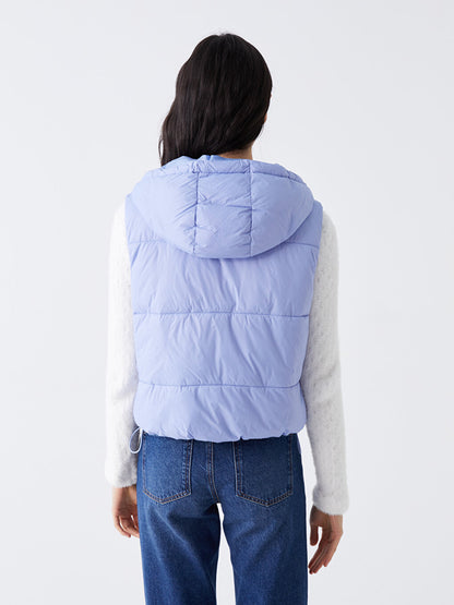 Women's Hooded Plain Puffer Vest