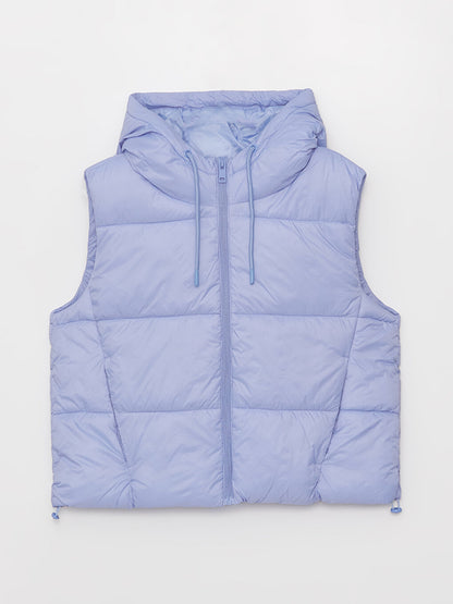 Women's Hooded Plain Puffer Vest