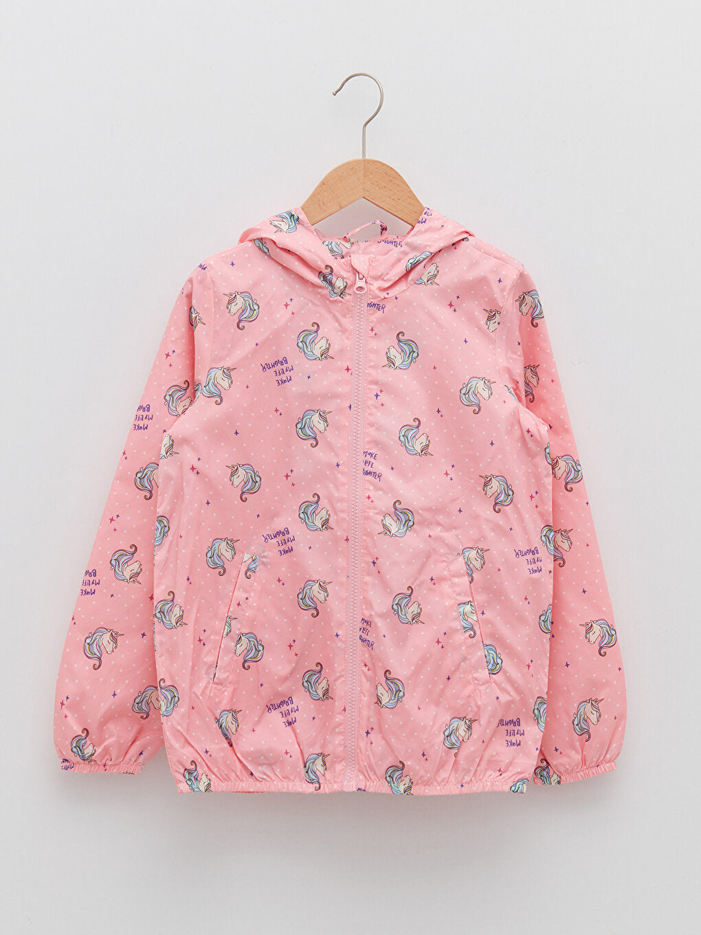 Hooded Printed Girl's Coat