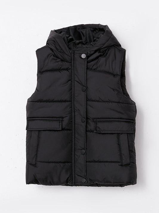 Hooded Basic Girl's Puffer Vest