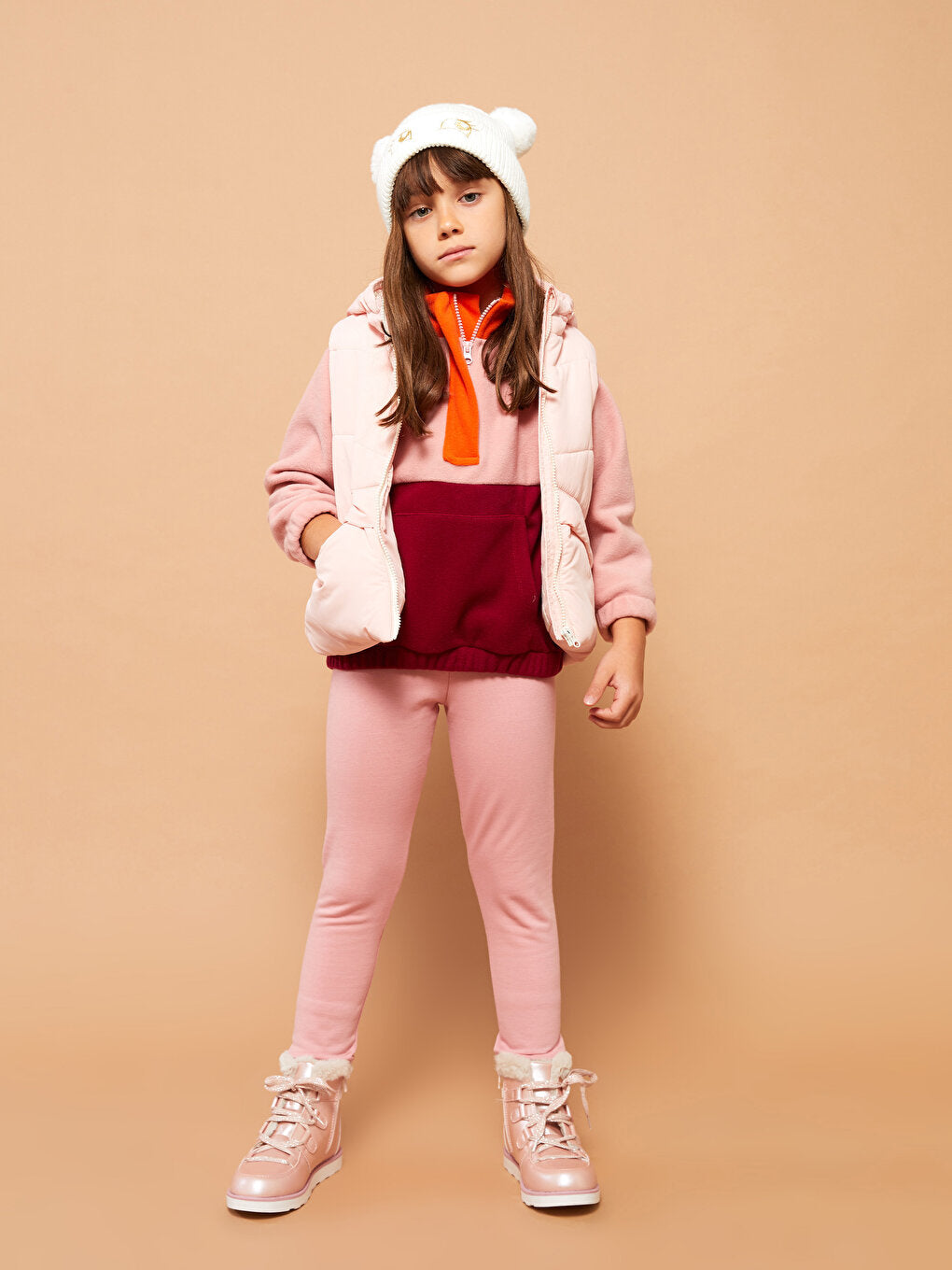 Hooded Basic Girl's Puffer Vest