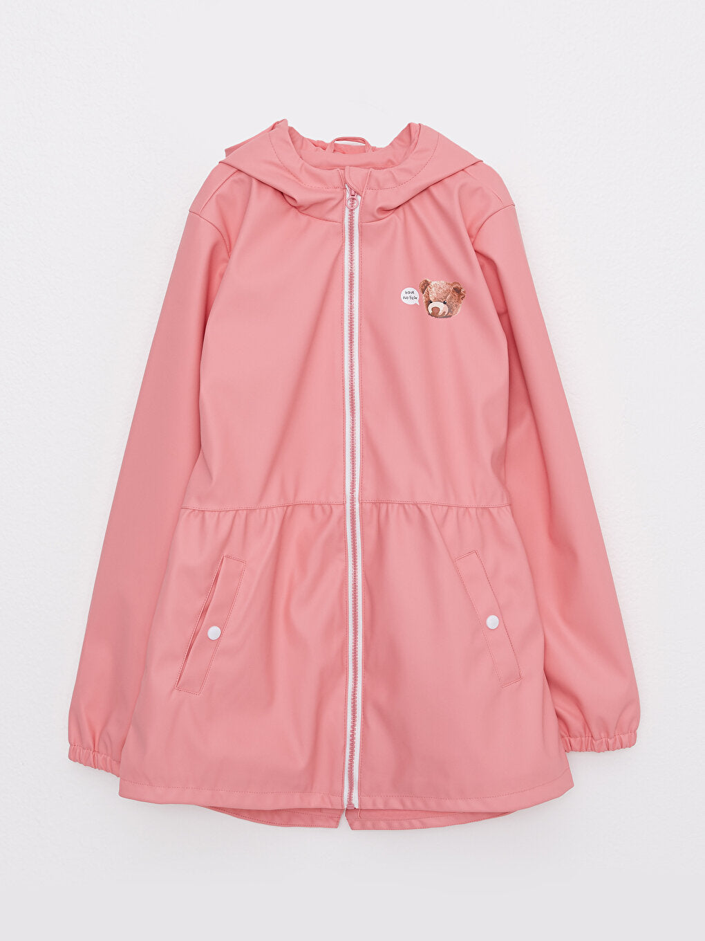 Hooded Printed Girl's Coat