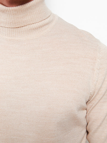 Turtleneck Long Sleeve Men's Knitwear Sweater