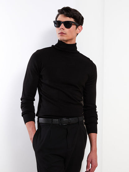 Turtleneck Long Sleeve Men's Knitwear Sweater