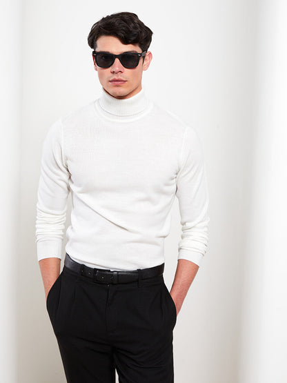 Turtleneck Long Sleeve Men's Knitwear Sweater