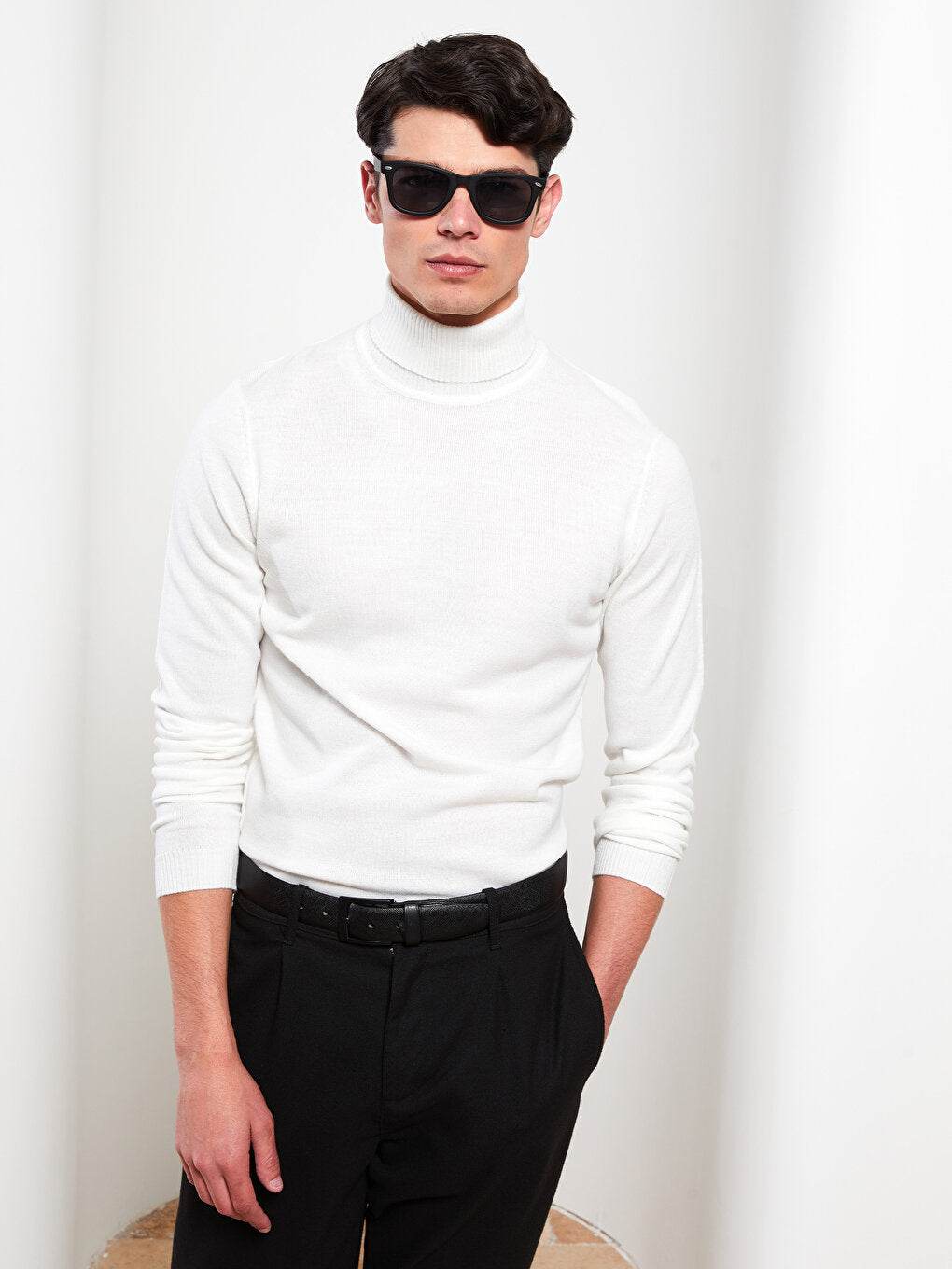 Turtleneck Long Sleeve Men's Knitwear Sweater