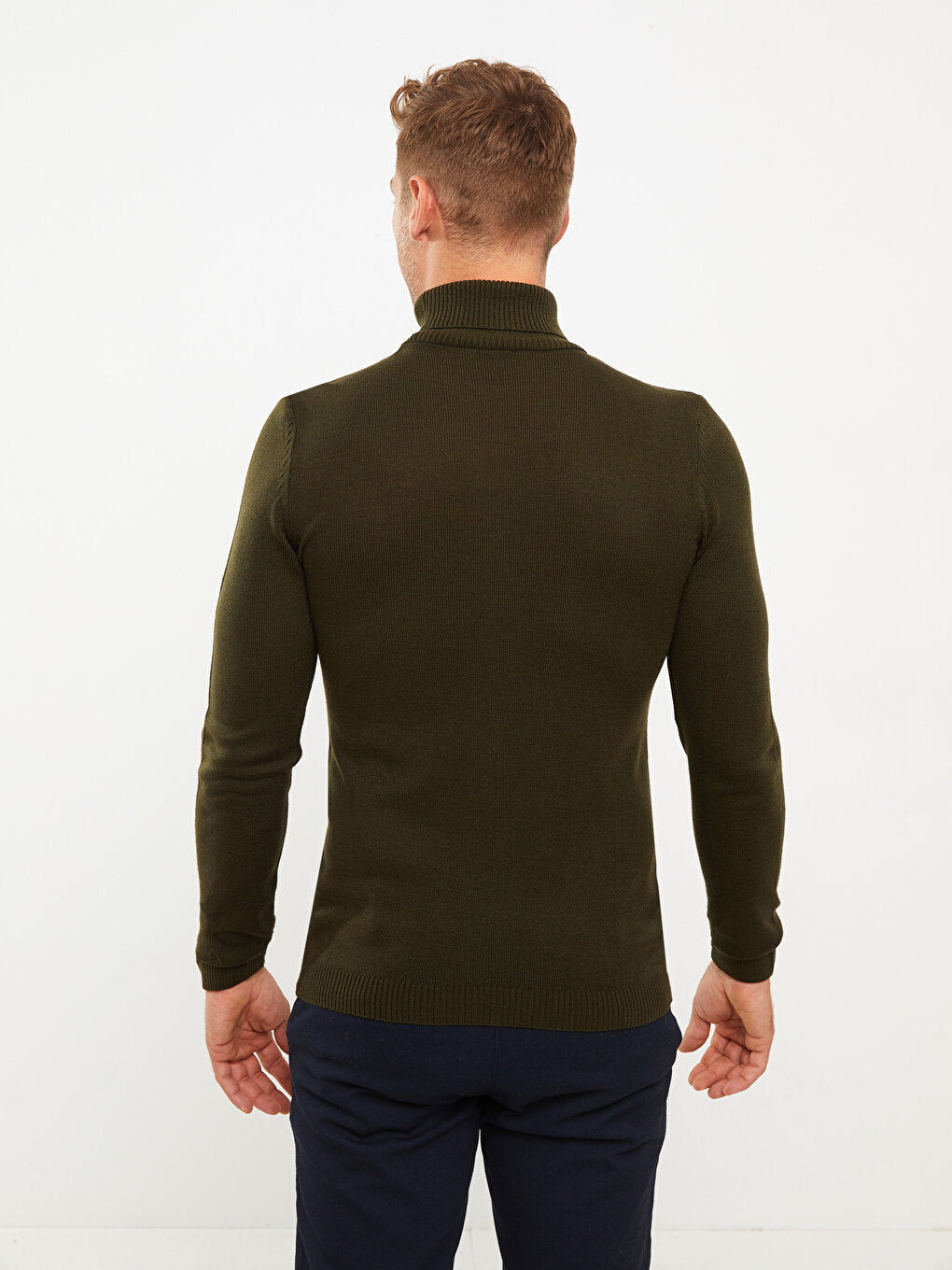 Turtleneck Long Sleeve Men's Knitwear Sweater