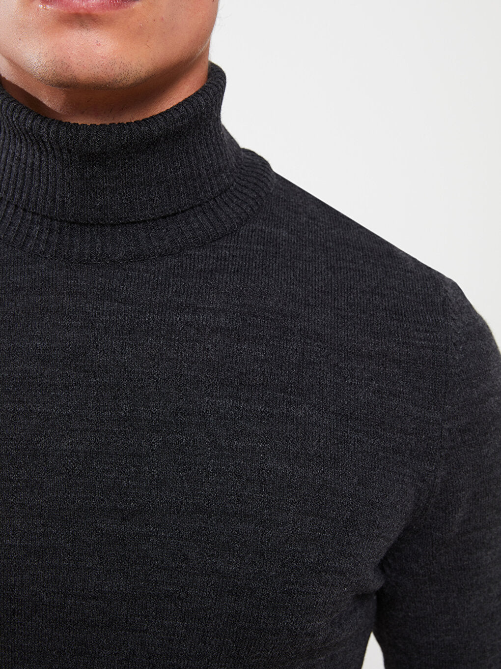 Turtleneck Long Sleeve Men's Knitwear Sweater