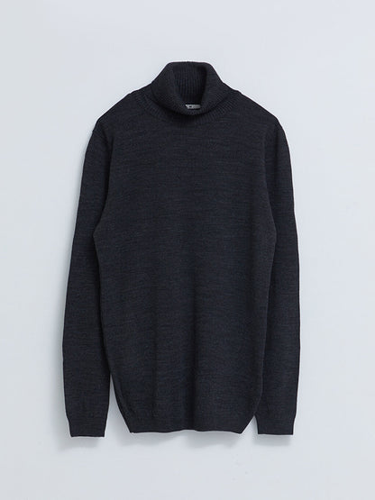 Turtleneck Long Sleeve Men's Knitwear Sweater