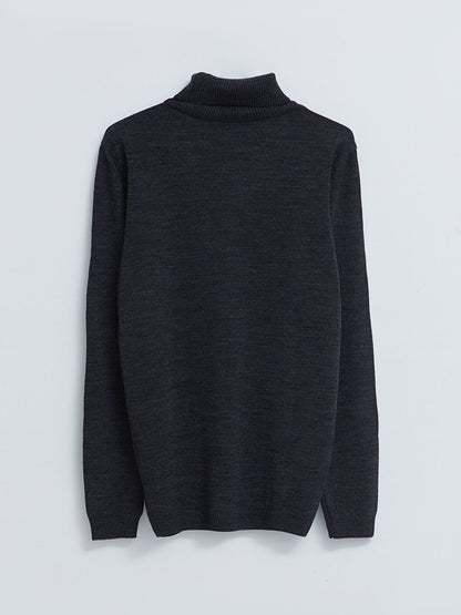 Turtleneck Long Sleeve Men's Knitwear Sweater