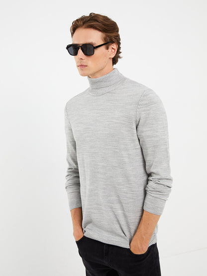 Turtleneck Long Sleeve Men's Knitwear Sweater