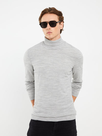 Turtleneck Long Sleeve Men's Knitwear Sweater