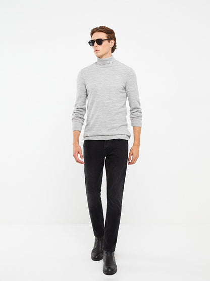 Turtleneck Long Sleeve Men's Knitwear Sweater