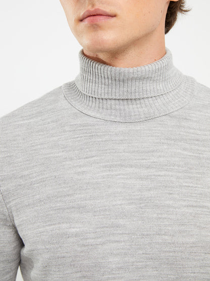 Turtleneck Long Sleeve Men's Knitwear Sweater