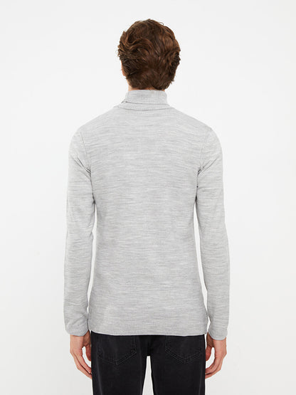 Turtleneck Long Sleeve Men's Knitwear Sweater