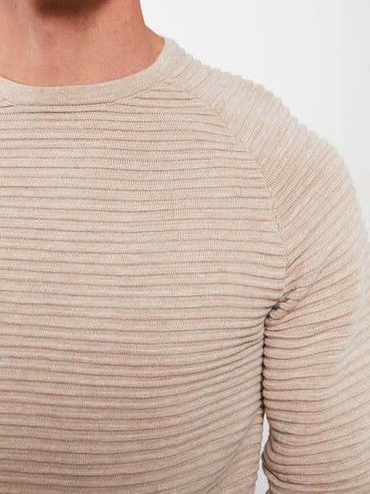 Crew Neck Long Sleeve Men's Knitwear Sweater