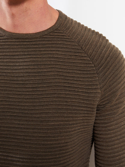 Crew Neck Long Sleeve Men's Knitwear Sweater