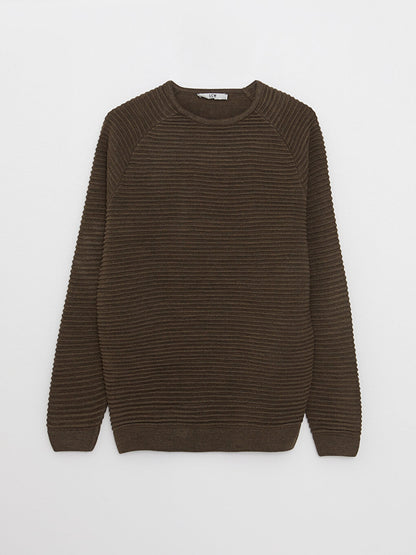 Crew Neck Long Sleeve Men's Knitwear Sweater