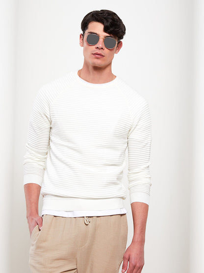 Crew Neck Long Sleeve Men's Knitwear Sweater