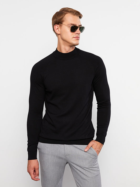 Half Turtleneck Long Sleeve Men's Knitwear Sweater