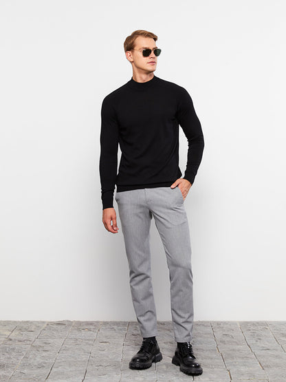 Half Turtleneck Long Sleeve Men's Knitwear Sweater