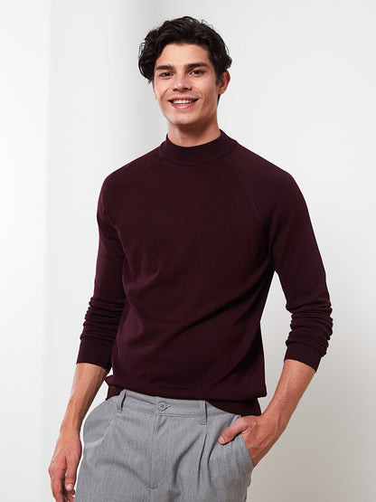 Half Turtleneck Long Sleeve Men's Knitwear Sweater