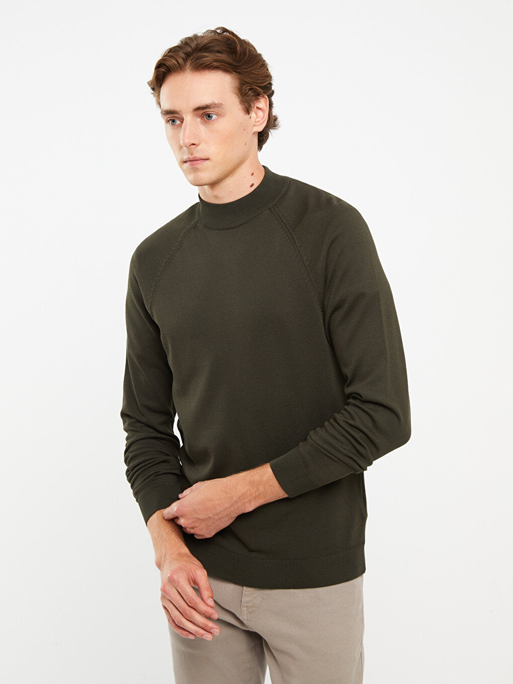 Half Turtleneck Long Sleeve Men's Knitwear Sweater