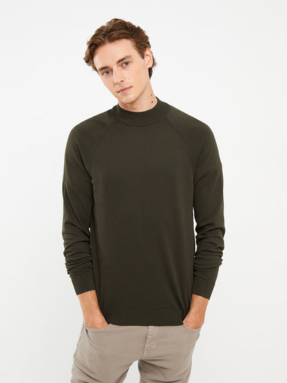 Half Turtleneck Long Sleeve Men's Knitwear Sweater