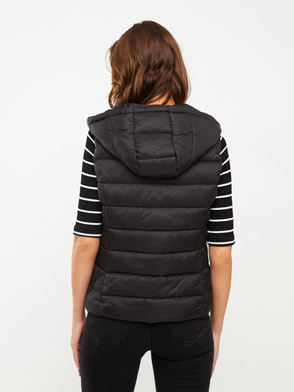 Women's Hooded Plain Puffer Vest