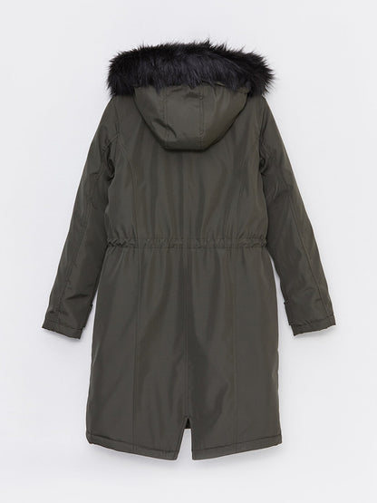 Hooded Plain Long Sleeve Women's Parka