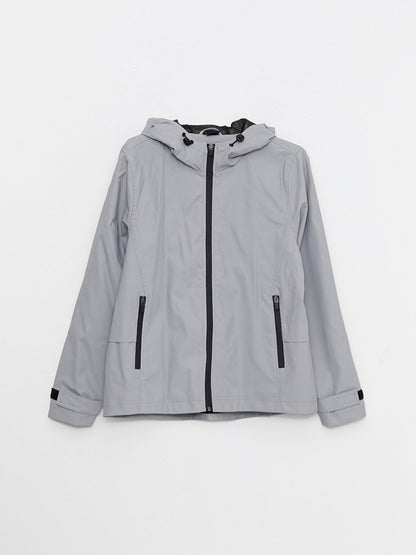 Hooded Printed Long Sleeve Women's Outdoor Raincoat