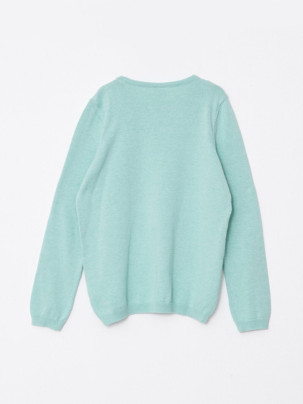 Crew Neck Basic Long Sleeve Girl's Knitwear Sweater