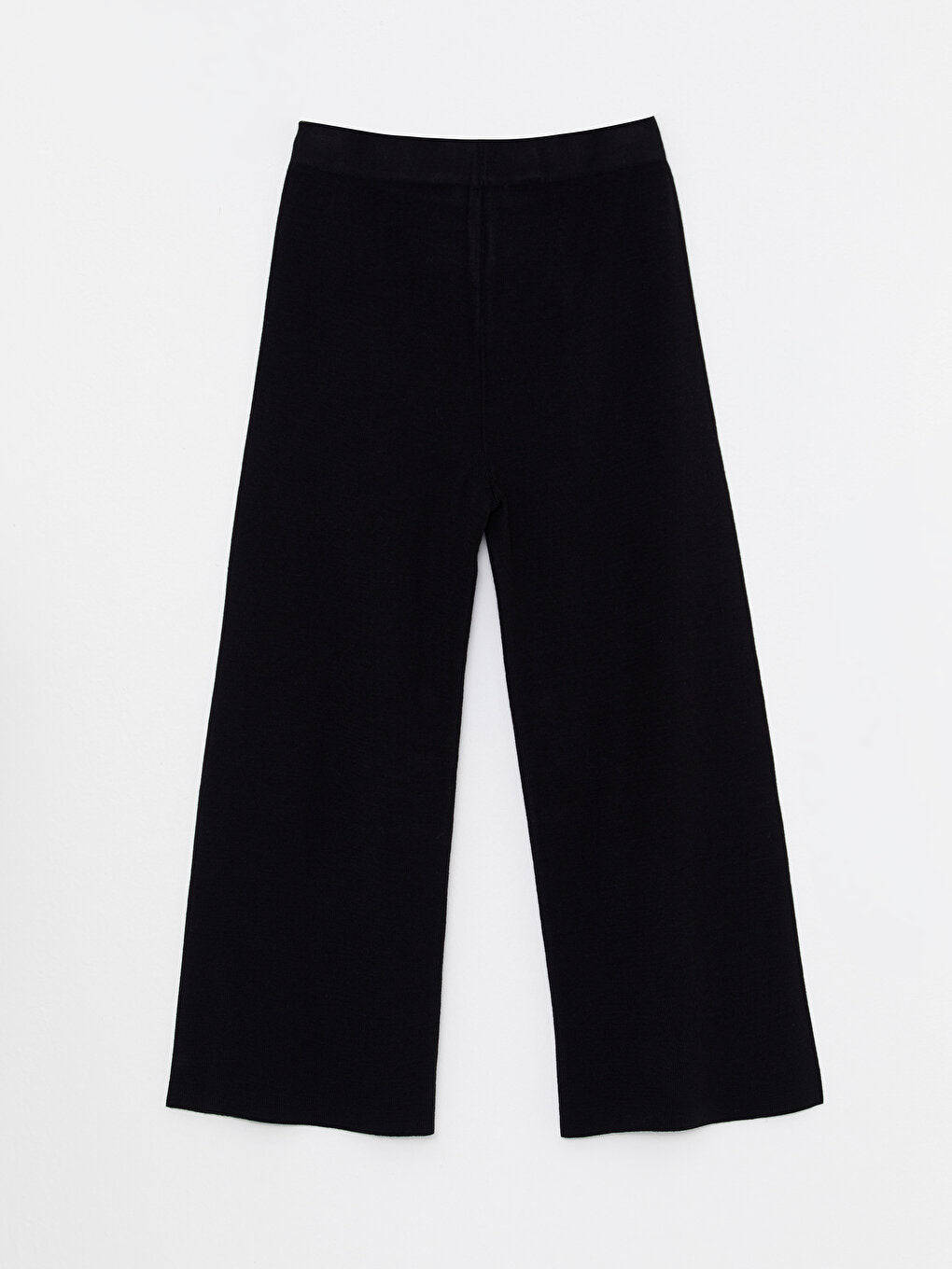 Plain Women's Knitwear Trousers with Elastic Waist