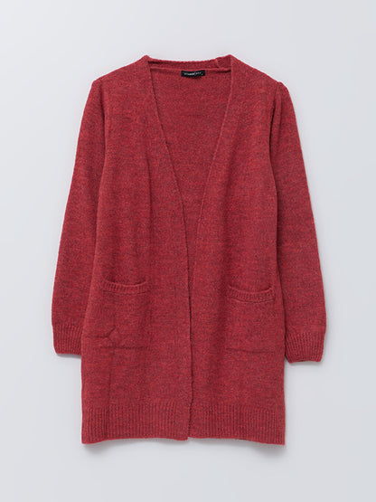 Shawl Collar Plain Pocket Detailed Women's Knitwear Cardigan