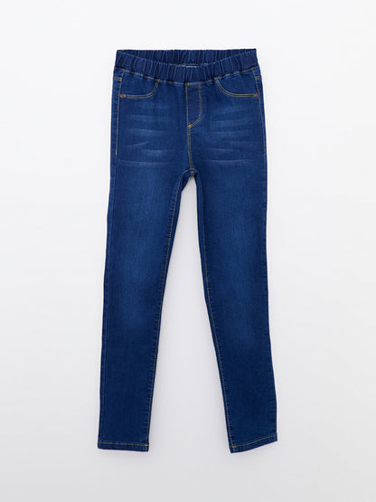 Elastic Waist Girls' Jean Trousers