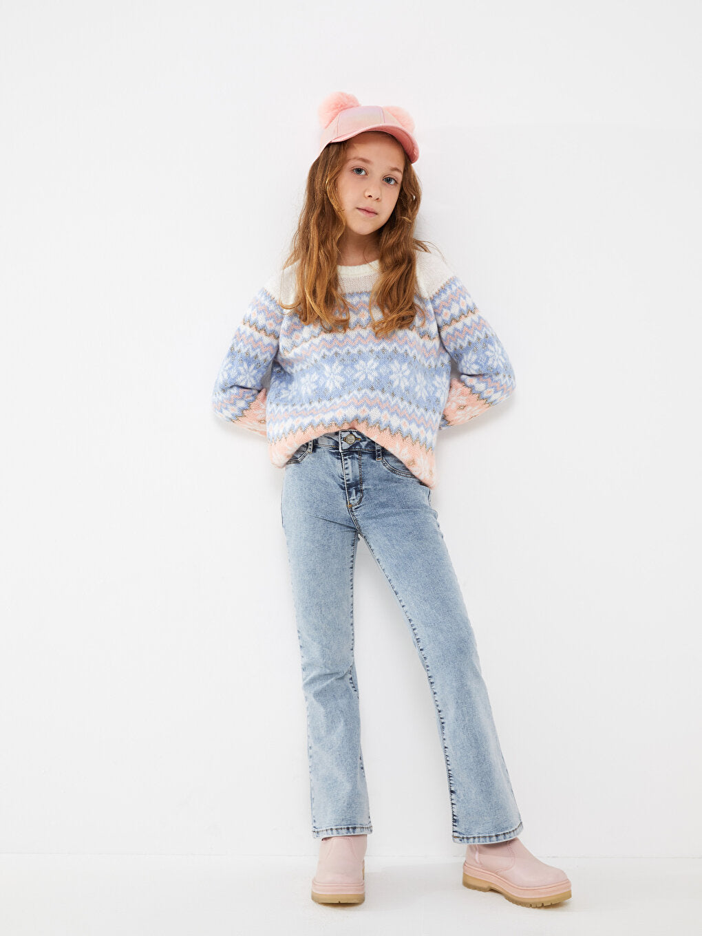 Basic Flare Leg Girls' Jean Trousers