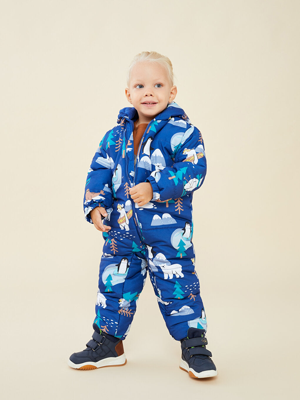 Hooded Long Sleeve Printed Baby Boy Astronaut Coat