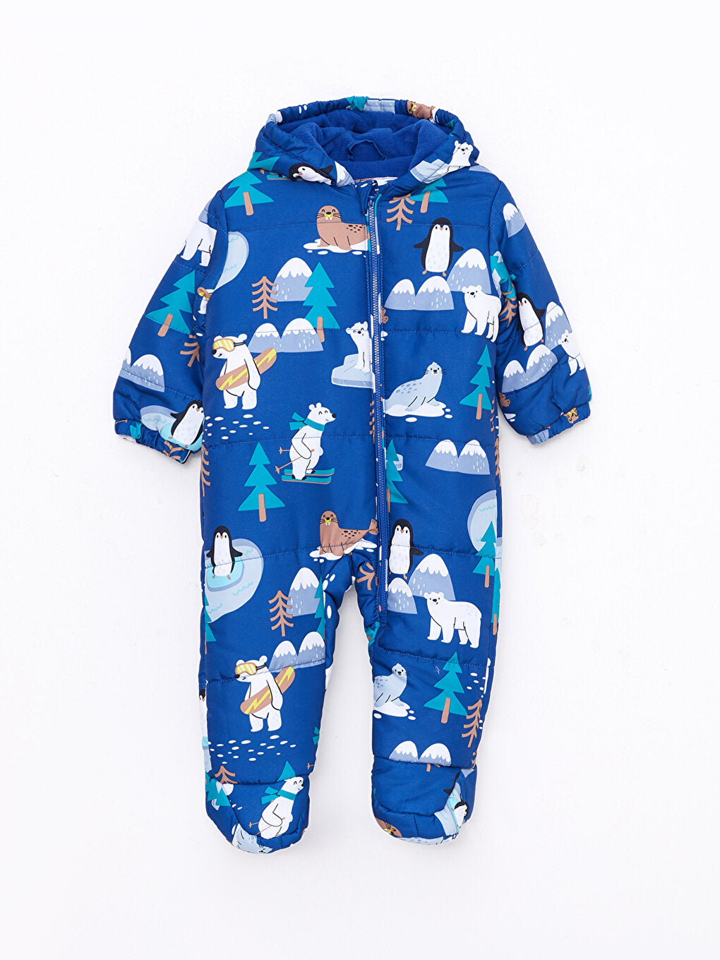 Hooded Long Sleeve Printed Baby Boy Astronaut Coat