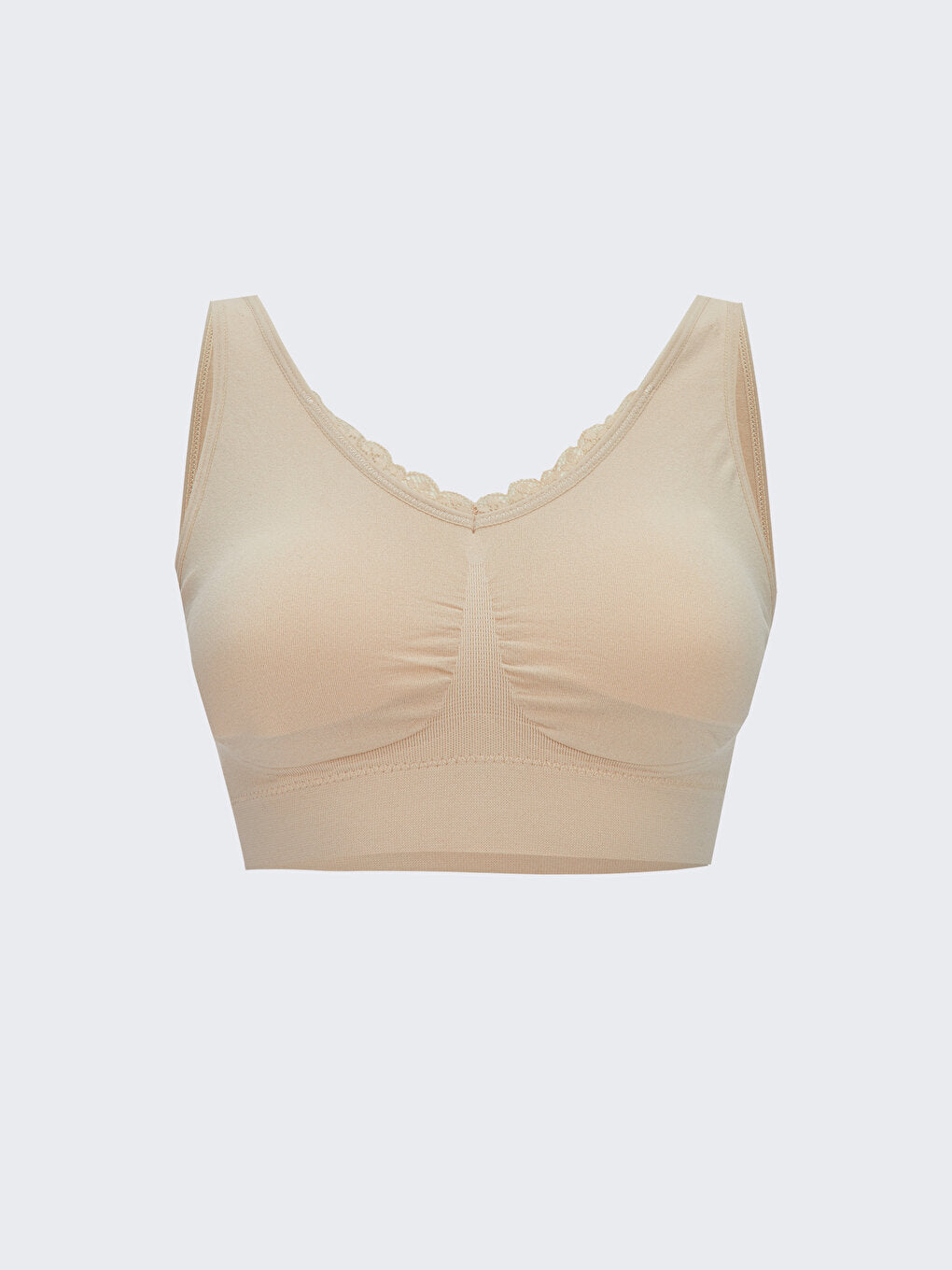 Non-wired, unpadded lace bra